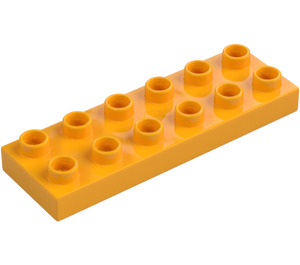 Duplo Bright Light Orange Plate 2 x 6 (98233)