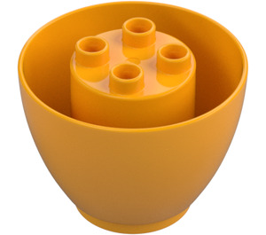 Duplo Naranja claro brillante Sphere 4 x 4 x 2 1/2 Invertido con Knobs (1962)