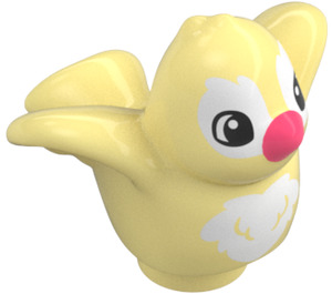 Duplo Bright Light Yellow Bird with White Feathers (1354)