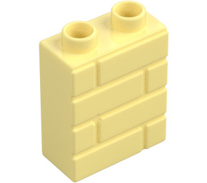 Duplo Bright Light Yellow Brick 1 x 2 x 2 with Brick Wall Pattern (25550)