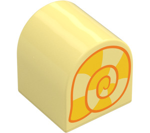 Duplo Amarillo claro brillante Ladrillo 2 x 2 x 2 con Parte superior curva con Snail Shell (3664 / 101576)