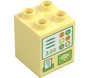 Duplo Bright Light Yellow Brick 2 x 2 x 2 with Till Decoration (31110)