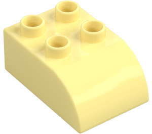 Duplo Kirkkaanvaaleankeltainen Palikka 2 x 3 jossa Kaareva yläosa (2302)