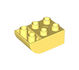 Duplo Bright Light Yellow Brick 2 x 3 with Inverted Slope Curve (98252)