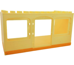 Duplo Bright Light Yellow Building 6 x 12 x 5 with Center Door Opening and Two Window Openings with Bright Light Orange Bottom Pattern