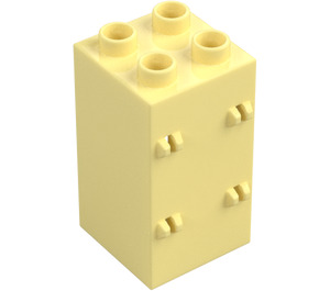 Duplo Kirkkaanvaaleankeltainen Column Palikka 2 x 2 x 3 jossa Sarana Haarukka (69714)