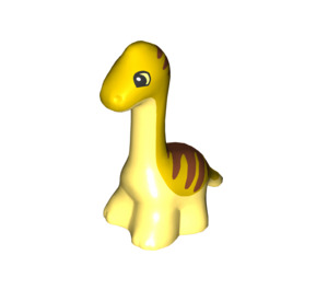 Duplo Lysegul Diplodocus med Mørk orange Striber (38278)