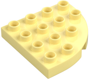 Duplo Bright Light Yellow Plate 4 x 4 with Round Corner (98218)