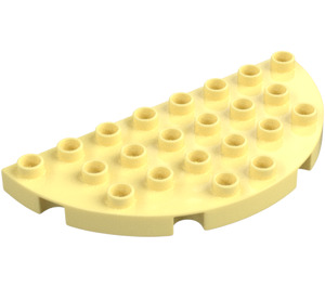 Duplo Jaune Clair Brillant assiette 8 x 4 Semicircle (29304)