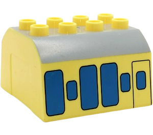 Duplo Amarillo claro brillante Tren Parte superior 4 x 4 x 2 con Carriage (51548)