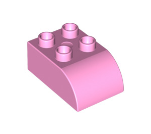 Duplo Fel roze Steen 2 x 3 met Gebogen bovenkant (2302)