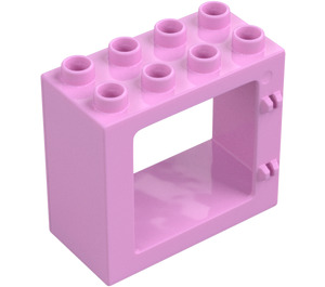 Duplo Lyserød Dør Ramme 2 x 4 x 3 med flad kant (61649)