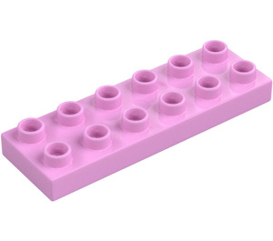 Duplo Rosa brillante Piastra 2 x 6 (98233)