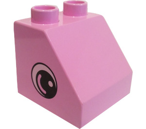 Duplo Bright Pink Slope 2 x 2 x 1.5 (45°) with Eye both sides (10442 / 10443)
