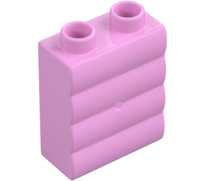 Duplo Kirkkaanvaaleanpunainen Seinä 1 x 2 x 2 Plank Kuvio (18783)