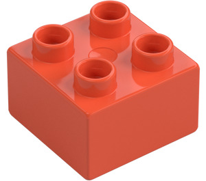 Duplo Lys rødlig orange Klods 2 x 2 (3437 / 89461)