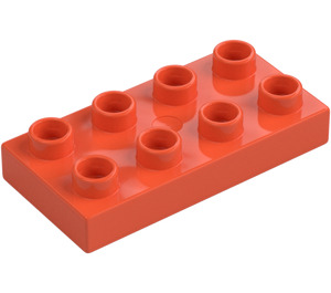 Duplo Helder roodachtig oranje Plaat 2 x 4 (4538 / 40666)