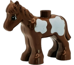 Duplo Brun Foal med Stor Hvit Spots (75723)