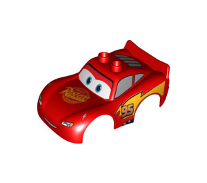 Duplo Car Body with Mcqueen Solid Flame Design (12809 / 88765)