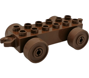 Duplo Car Chassis 2 x 6 with Brown Wheels (2312)