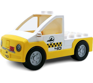 Duplo Car/Truck Base Assembly with 'FOLLOW ME' and '40' Sticker (47440)