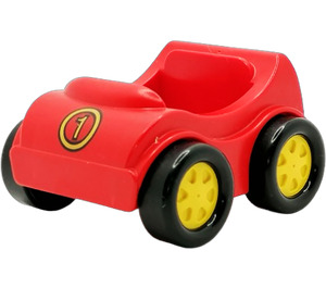 Duplo Car with "1" and Yellow Wheels