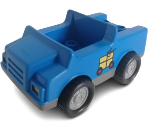 Duplo Car with Dark Gray Base with Dark Gray Base and Yellow Mail Logo (2218)