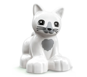 Duplo Cat (Sitting) with Gray Patches (21046)