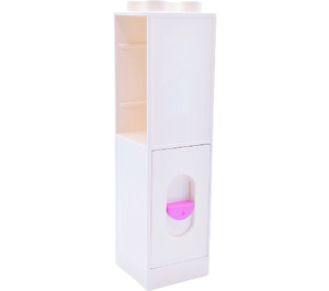 Duplo Column 2 x 2 x 6 with drawer slot and dark pink doorbell