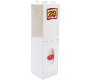 Duplo Column 2 x 2 x 6 with drawer slot and red doorbell with number '28' sign Sticker