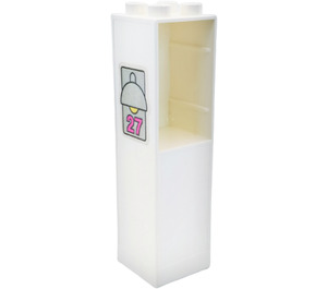 Duplo Column 2 x 2 x 6 with lamp and number '27' on the wall Sticker (6462)