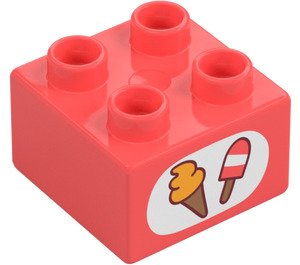 Duplo Corail Brique 2 x 2 avec Icecreams (3437)