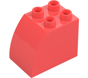 Duplo Koral Cegła 2 x 3 x 2 z Zakrzywiony Strona (11344)