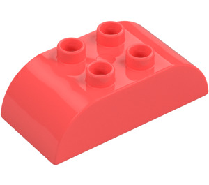 Duplo Coral Brick 2 x 4 with Curved Sides (98223)