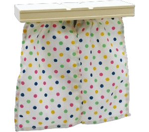 Duplo Rideau Rail avec Blanc Polka Dot Curtains (76507)