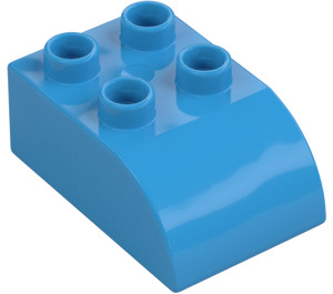 Duplo Dunkles Azur Stein 2 x 3 mit Gebogenes Oberteil (2302)