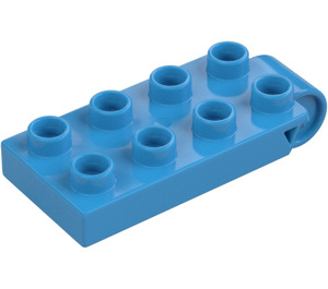 Duplo Dark Azure Plate 2 x 4 with B Connector Top (16686)