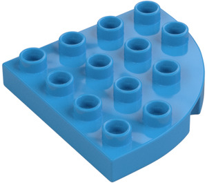 Duplo Dark Azure Plate 4 x 4 with Round Corner (98218)