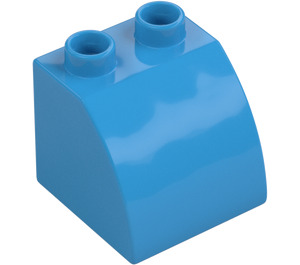 Duplo Mørk Azure Skråning 45° 2 x 2 x 1.5 med buet Side (11170)