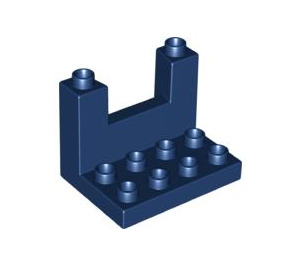 Duplo Dark Blue Plate with gun Slit 3 x 4 x 2 (51698)