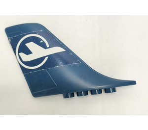 Duplo Dark Blue Tail Fin 2 x 10 x 5 Left with White Airplane in Circle Sticker (53491)