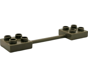 Duplo Gris oscuro Barra con plates en ends (44670)