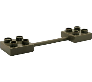 Duplo Dark Gray bar with plates on ends (44670)