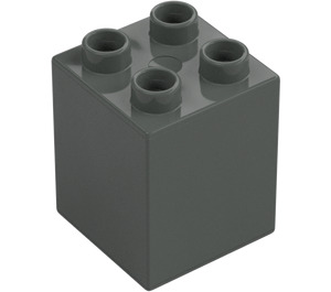 Duplo Ciemny szary Cegła 2 x 2 x 2 (31110)