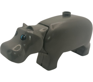 Duplo Grigio scuro Hippo con Moveable Testa (74578)