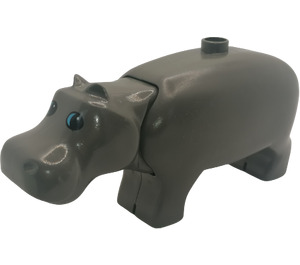 Duplo Dunkelgrau Hippo mit Moveable Kopf (74578)