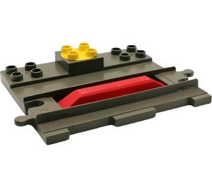 Duplo Gris Foncé Rail Start/Stop Section (74941)