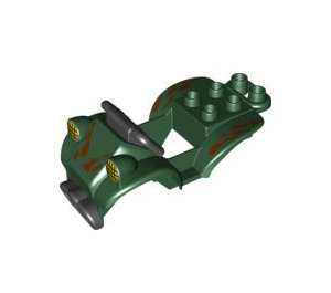 Duplo Verde scuro Quad/Bike Corpo con Safari print (54005 / 55886)