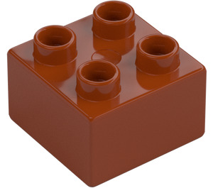 Duplo Ciemna pomarańcza Cegła 2 x 2 (3437 / 89461)