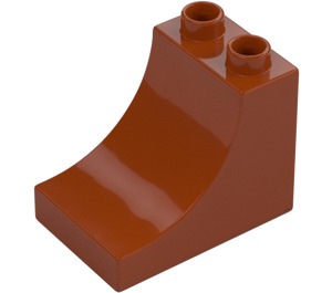 Duplo Dunkles Orange Stein 2 x 3 x 2 mit Gebogen Rampe (2301)